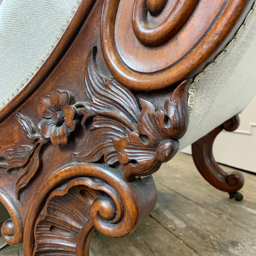 Rococo Revival John Henry Belter Meridienne/Recamier
