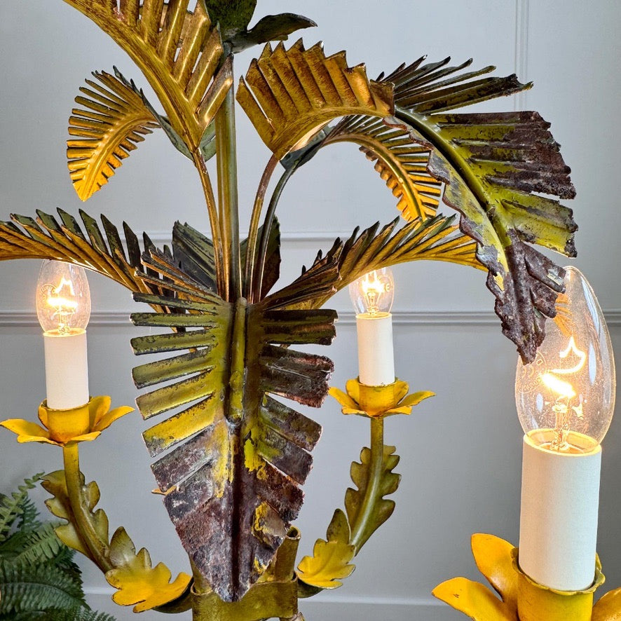 1970s Italian Palm Leaf Chandelier