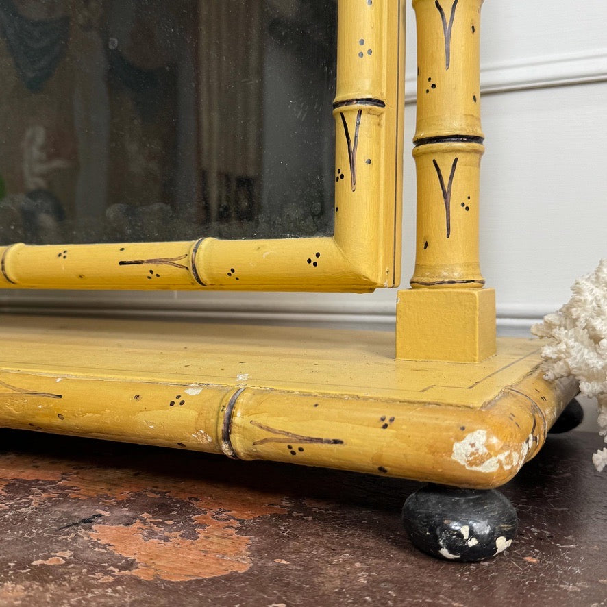 Regency Painted Faux Bamboo Dressing Table Mirror