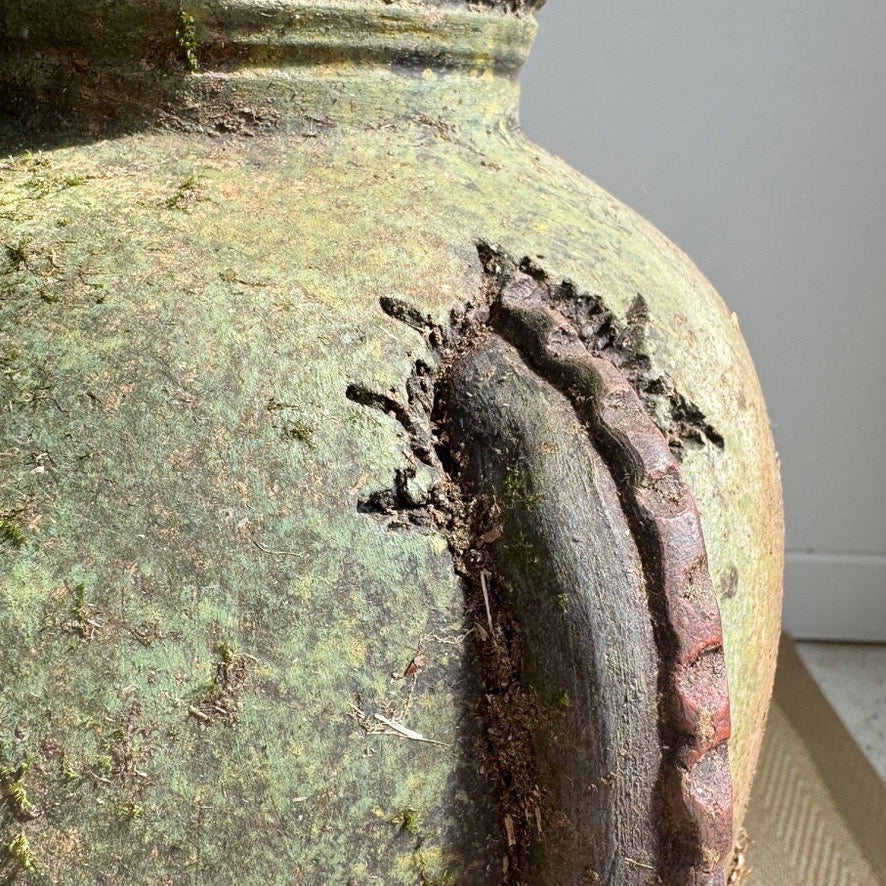 Vintage Bearded Dragon Lizard Terracotta Garden Urn