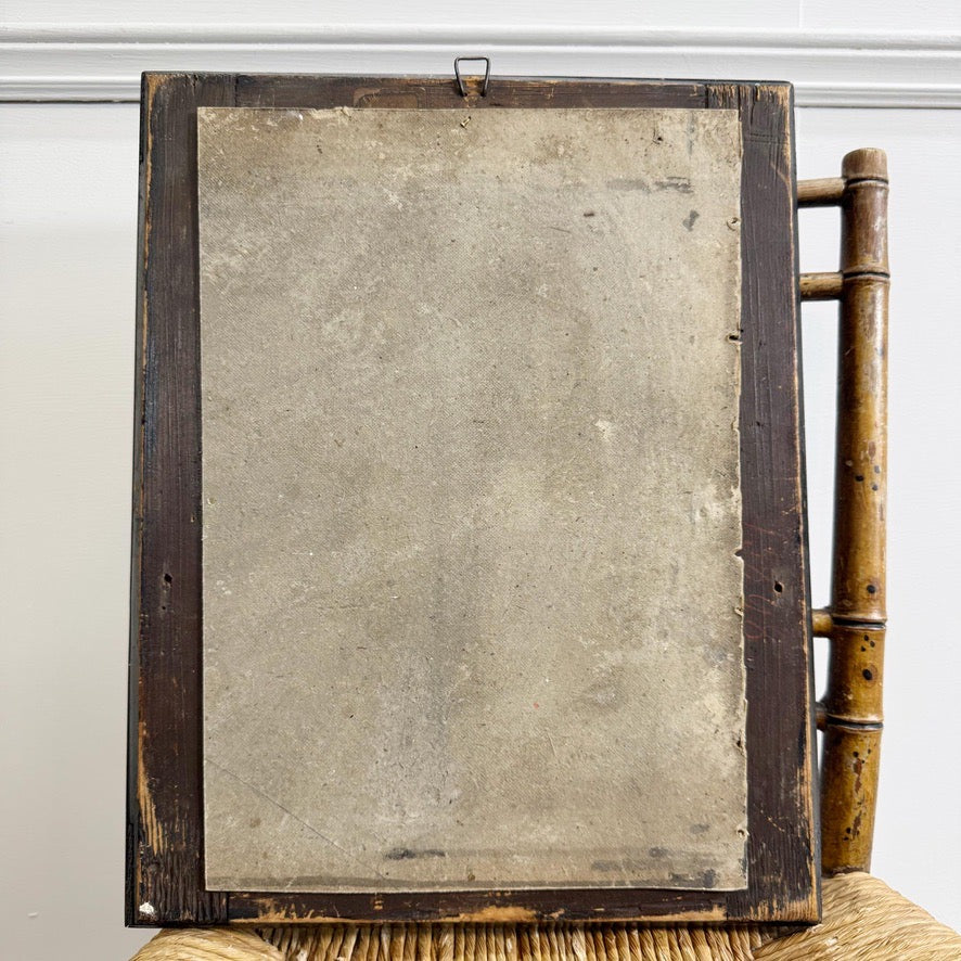 Late 19th Century Gilt and Black Eglomise Wall Mirror