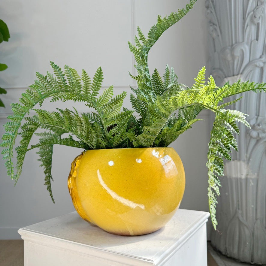 Lion Head Ceramic Planter 1950's Italy