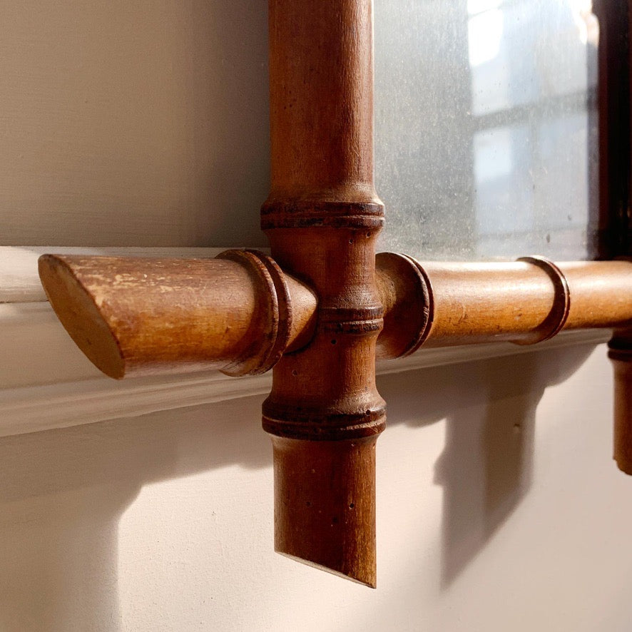 Antique French Faux Bamboo Mirror