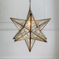 1920's Moravian Glass Star Pendant Ceiling Light