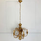 Italian Gold Wooden Scroll Chandelier 1960's