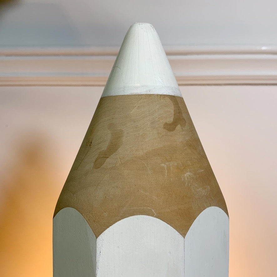 Pierre Sala White Pencil Table Lamp for Vilac 1980's