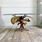Sergio Terzani Illuminated Gold Palm Leaf Table 1970's