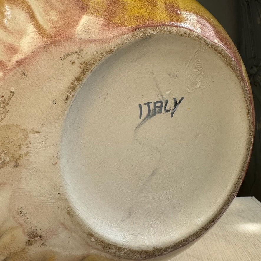Lion Head Ceramic Planter 1950's Italy
