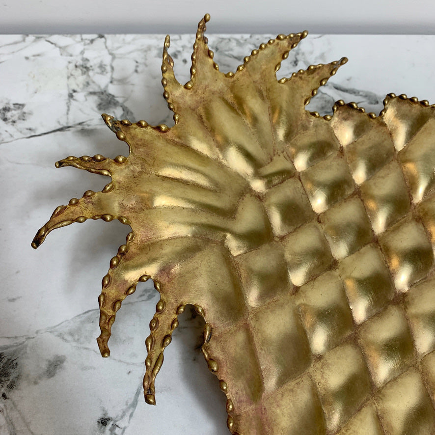 Maison Jansen Attributed Gold Pineapple Dish 1970's
