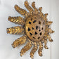 Gold Spanish Sunburst Light Light with Perforate Decorative Plate