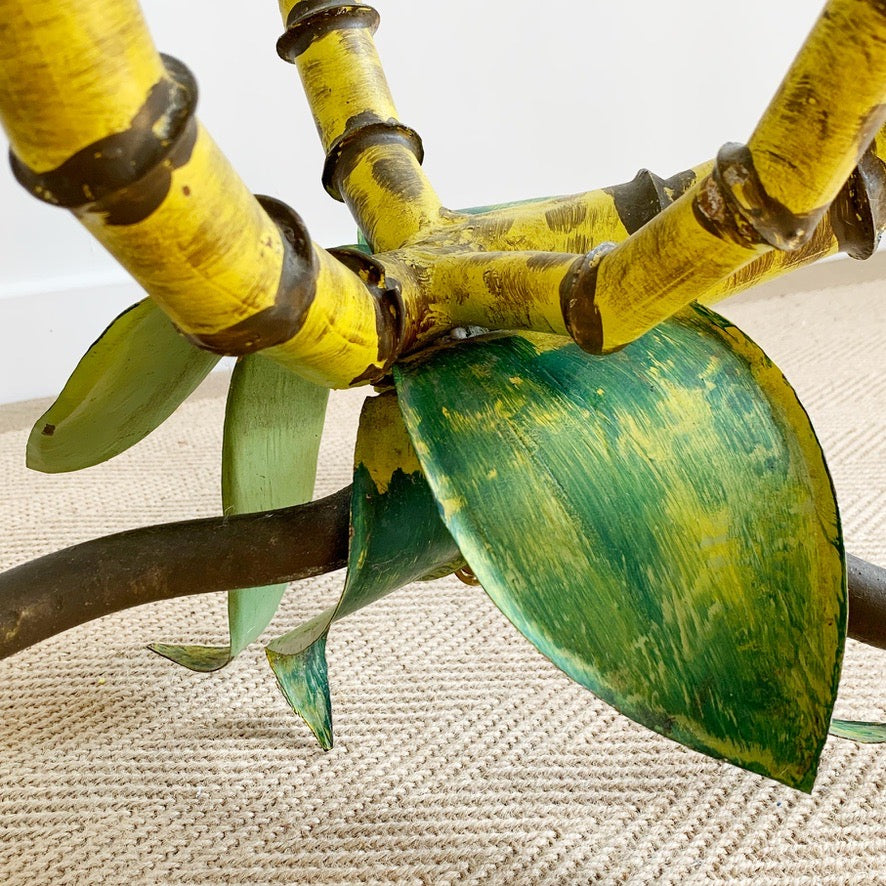 Polychrome Green Palm Tree Floor Lamp France 1940's