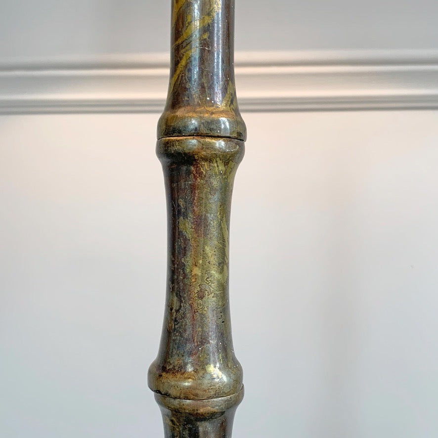 Mid Century Brass Faux Bamboo Table Lamp