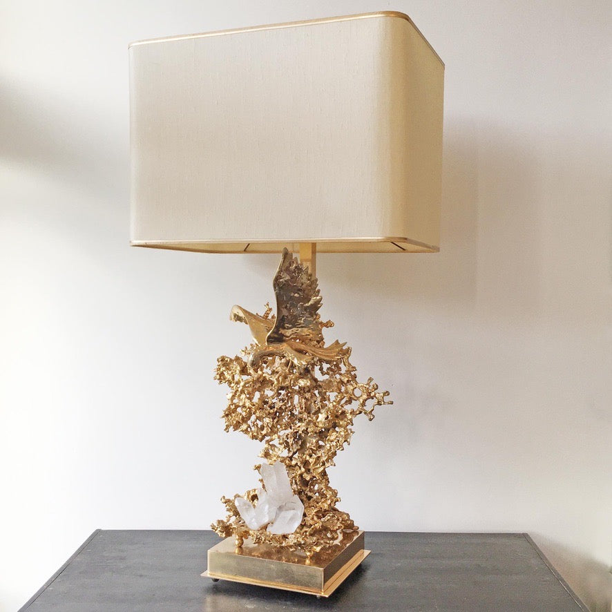 Claude Victor Boeltz 24K Gold Plated 'Exploded' Table Lamp