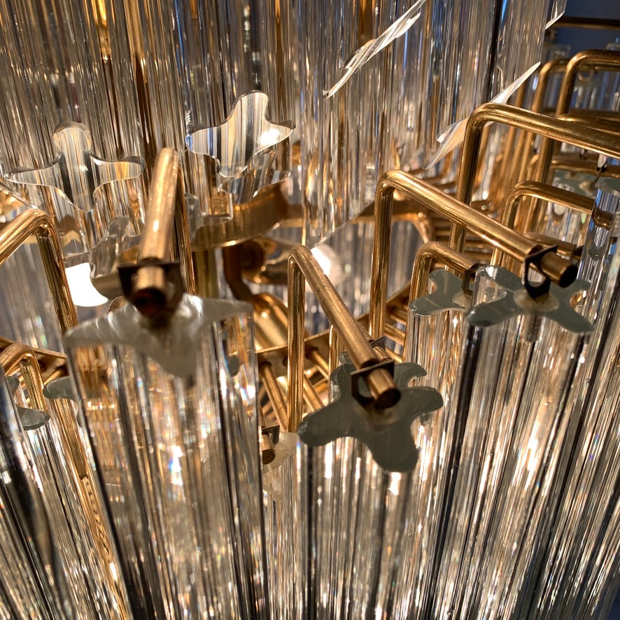 Venini Murano Quadriedri Chandelier 1970's