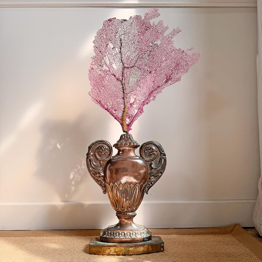 18th Century Wood and Copper Altar Vase Italian