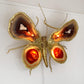 Isabelle Faure Signed Illuminated Gold Butterfly Sculpture in Brass and Agate