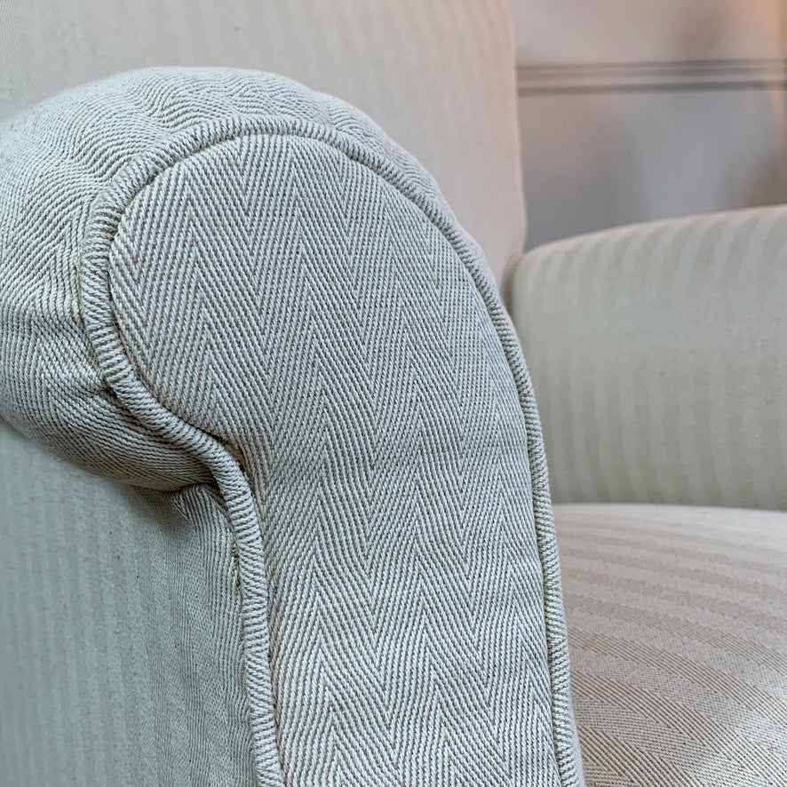 Victorian Cream Sleigh Back Country House Armchair
