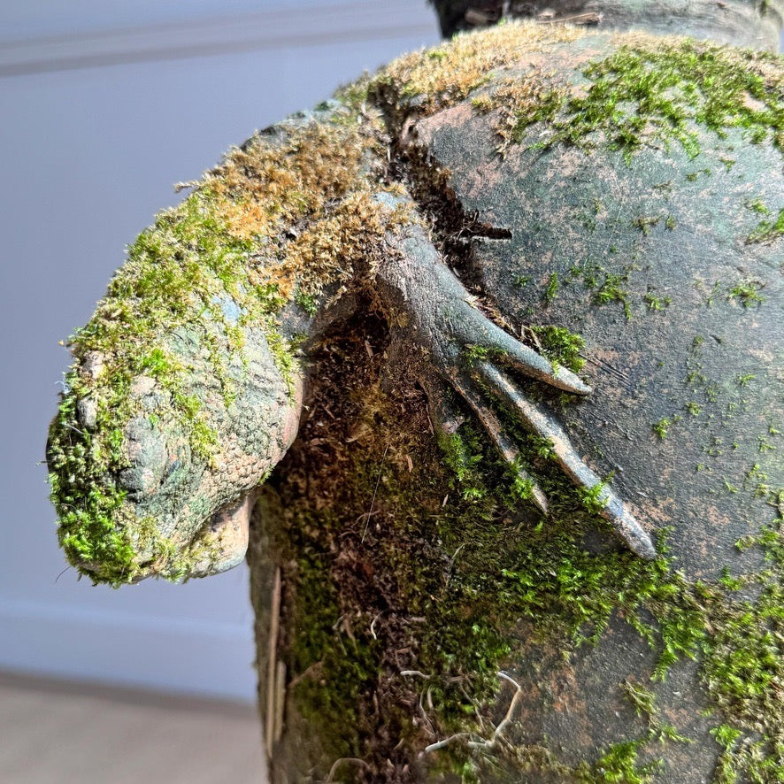 Vintage Bearded Dragon Lizard Terracotta Garden Urn