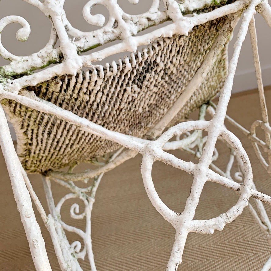 An Ornate White Regency Wirework Iron Chair