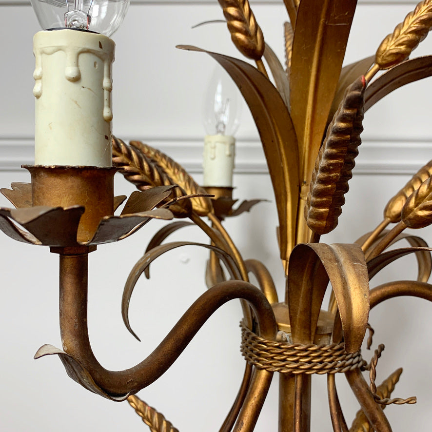Hans Kogl Gold Wheat Sheaf Table Lamp 1970's