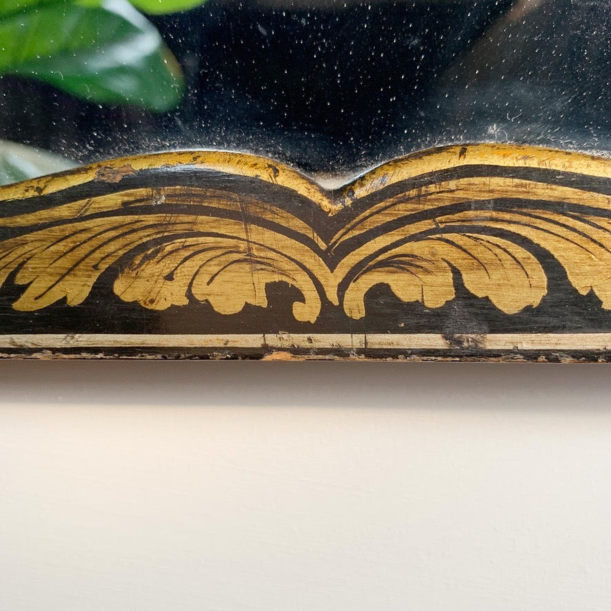Napoleon III Black Chinoiserie Mirror from the estate of Jules Verne