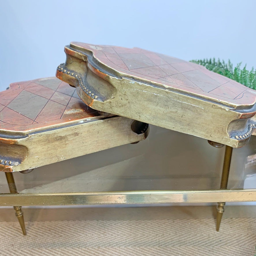 A Pair of 19th Century Carved Wood Gold Gesso Display Stands