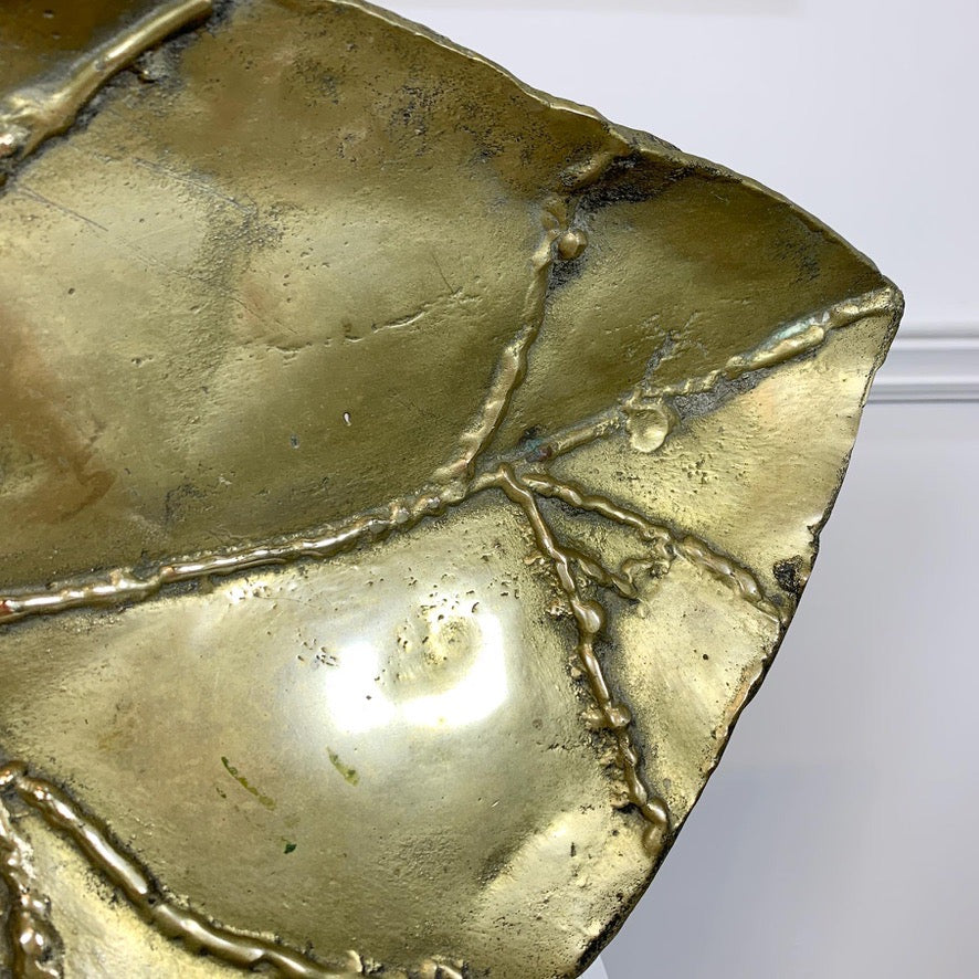 Decorative Brass Leaf Sculpture and Nut Cracker By David Marshall 1970's
