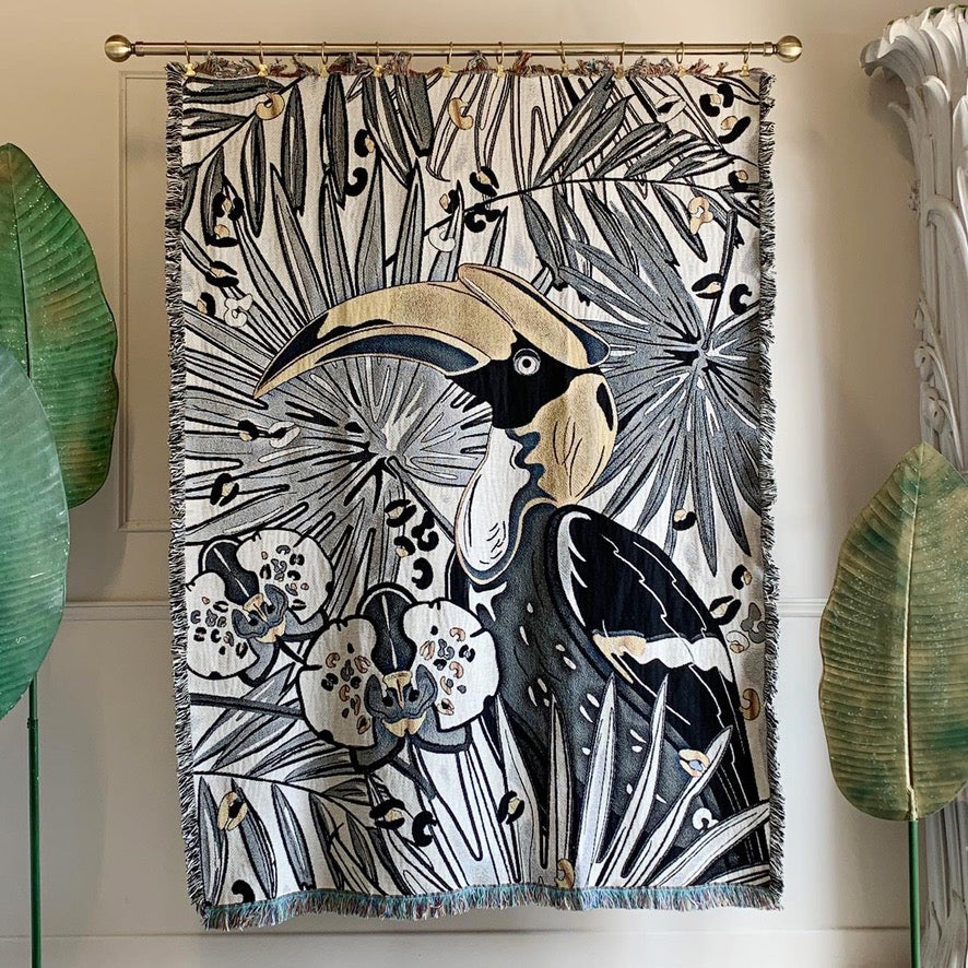 The Tropics Collection 'Hornbill' Woven Throw