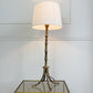 Mid Century Brass Faux Bamboo Table Lamp