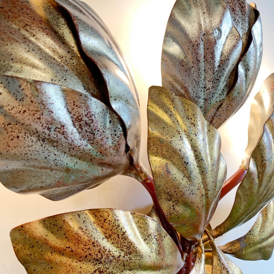 Hans Kogl Gold and Silver Leaf Wall Light