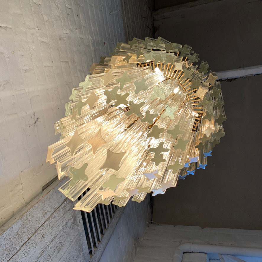 Venini Murano Quadriedri Chandelier 1970's