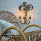 Antique Faux Bamboo Palm Leaf Wall Light France 1930's