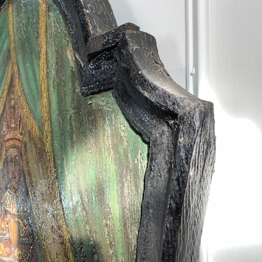 16th/17th Century Eastern Orthodox Icon on Board of the Virgin Mary and Jesus