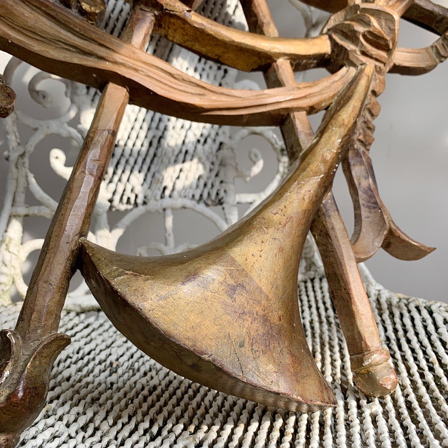 Late 18th Century Carved and Gilded Wood Trophy of Armour