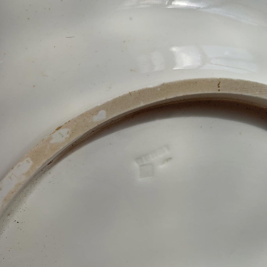 19th Century Derby Pottery Blue and White Sample Pattern Plate