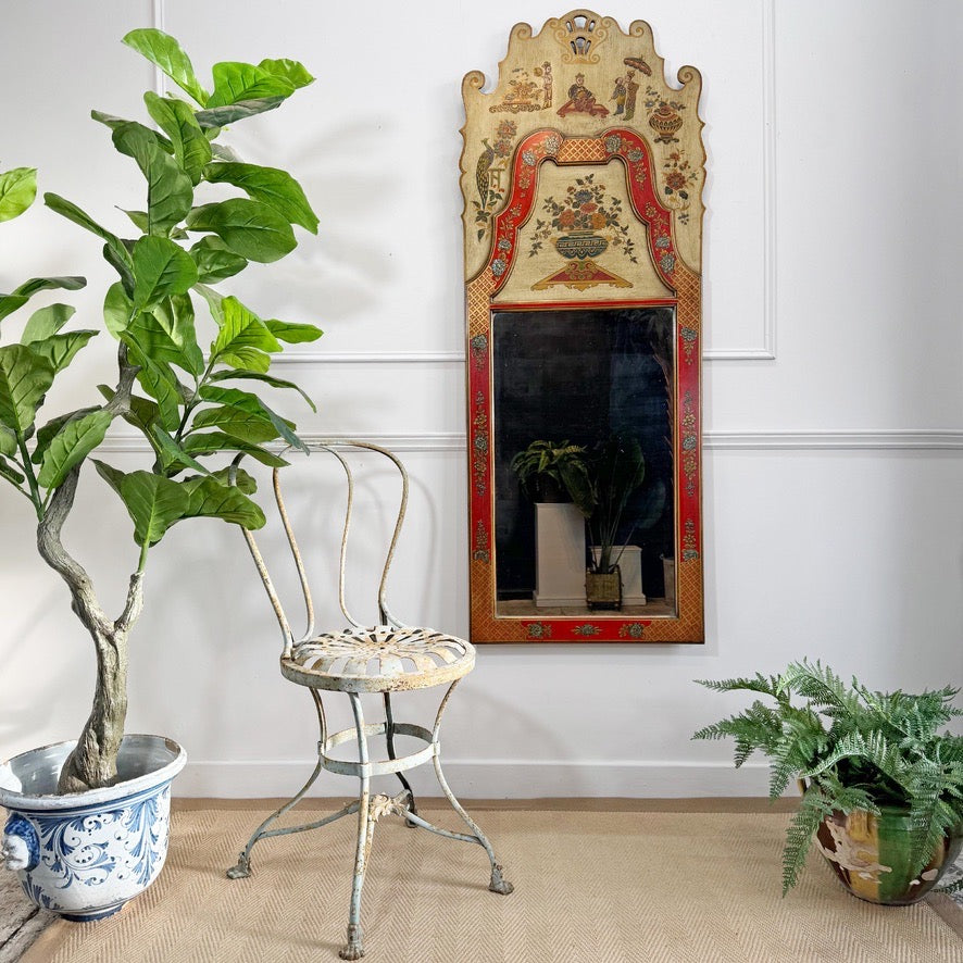 George I Style Large Red Chinoiserie Wall Mirror