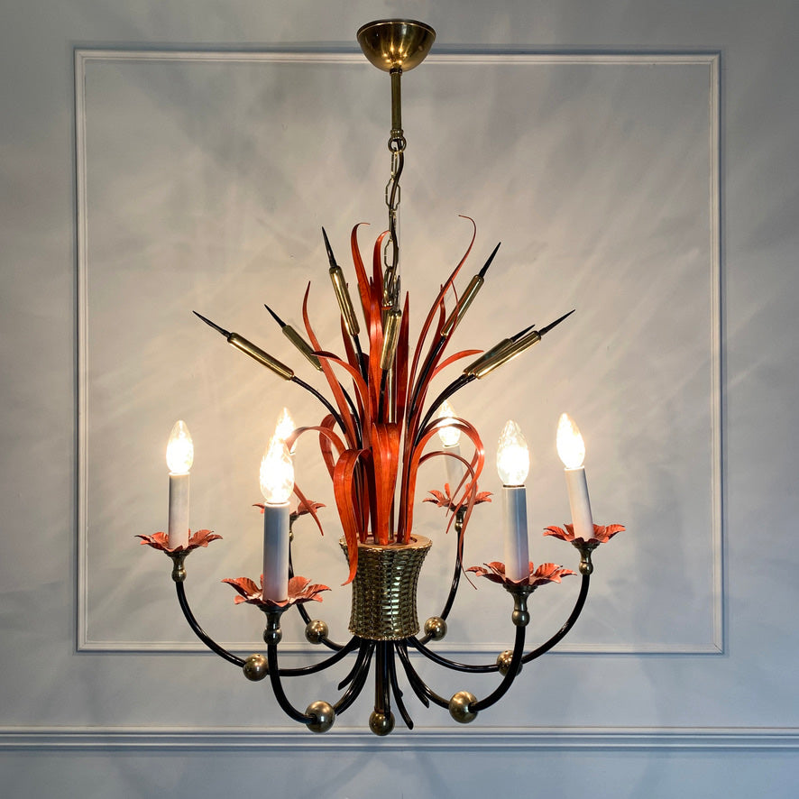 Maison Bagues Att Red Bulrush Chandelier