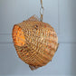 1950s Large Wicker Fish Pendant Light