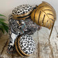 Victorian Petite Foot Stools in Woven Leopard Jacquard Fabric