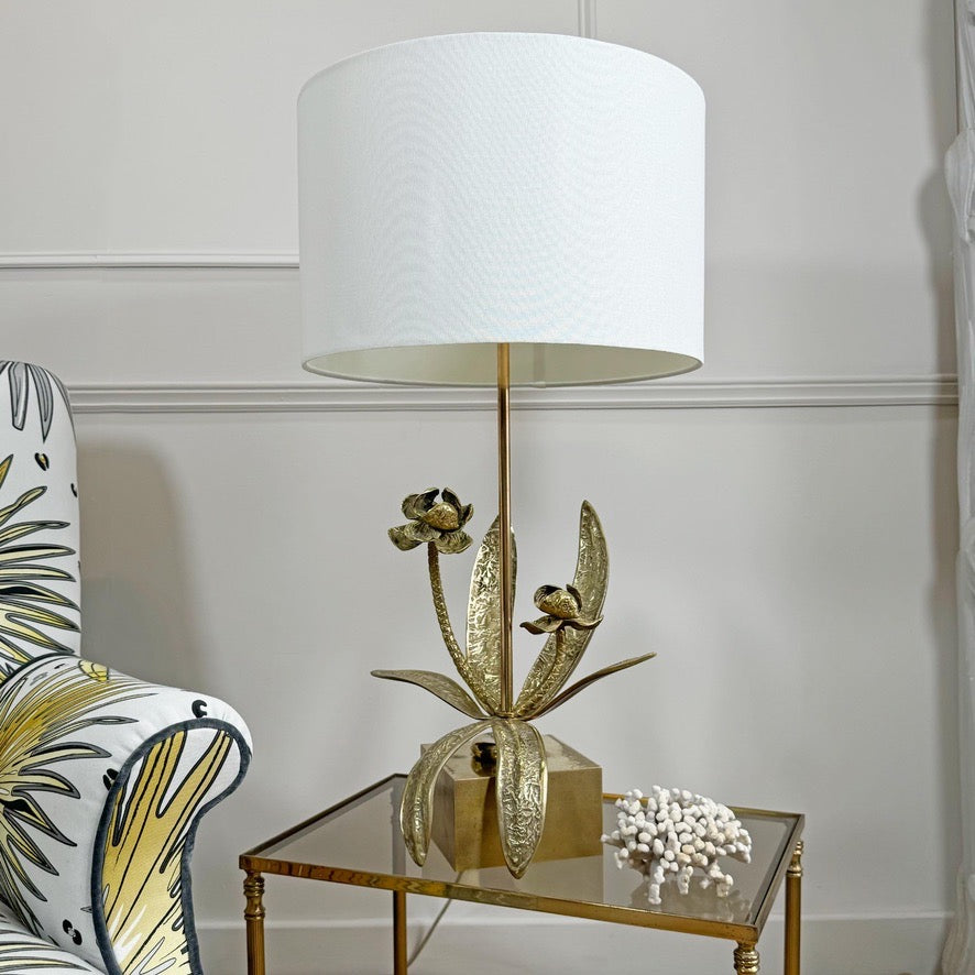 Bronze Flower Table Lamp attributed to Maison Jansen circa 1950