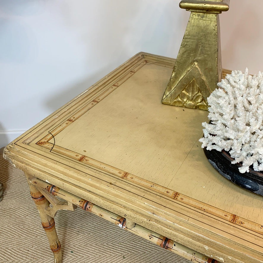 Early 20th Century Painted Faux Bamboo Chippendale Style Centre Table