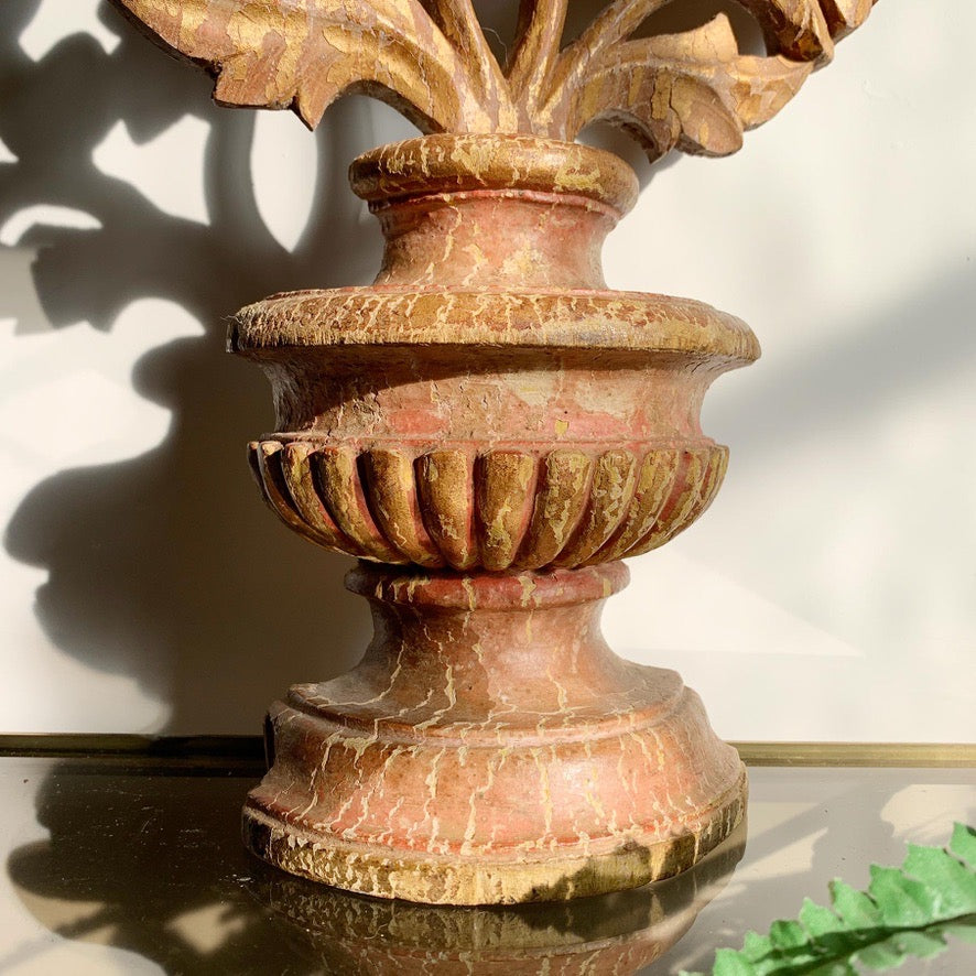 19th Century Giltwood Baroque Church Altar Vase