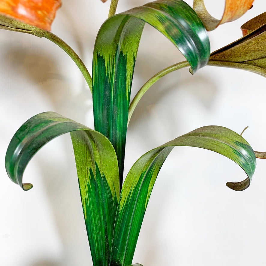 Italian Lily Tole Wall Lights 1970's