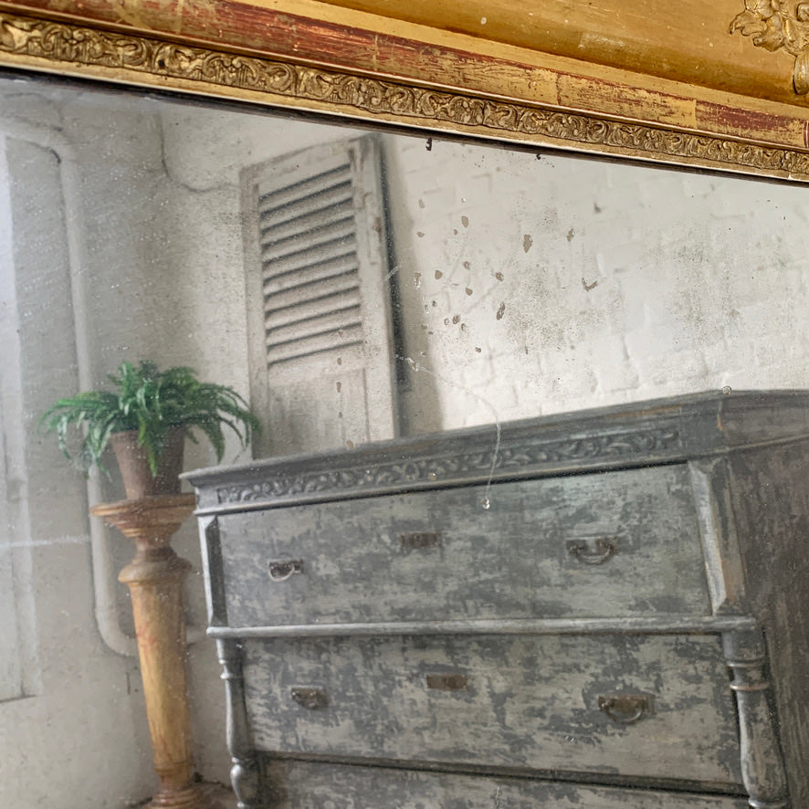Late 18th Century Split Plate Antique French Gold Mirror