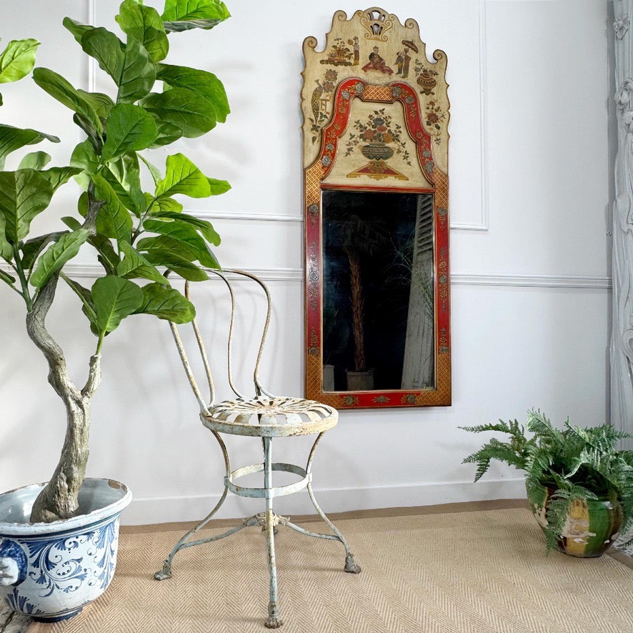 George I Style Large Red Chinoiserie Wall Mirror