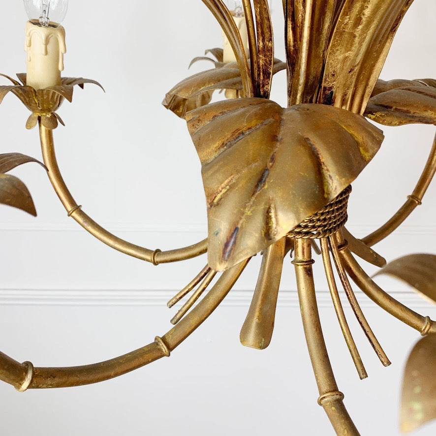 Hans Kogl Gilt & Silver Calla Lily Chandelier, C 1970s