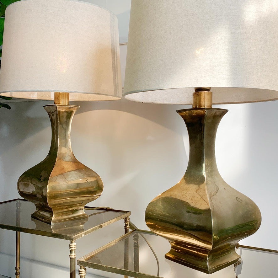 Pair of Gold Maria Pergay Brass Plated Table Lamps