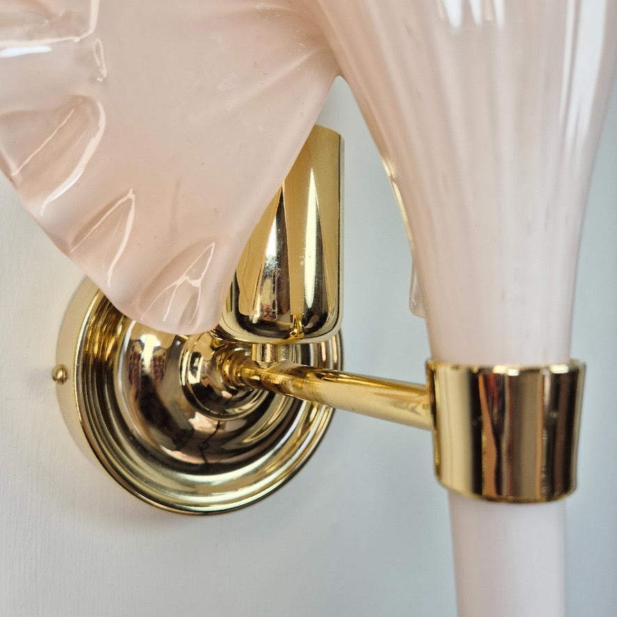 Barovier and Toso Pink Murano Glass Wall Lights