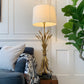 Magnificent Large Gold Italian Wheat Sheaf Table Lamp on Marble Base