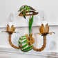 Vintage Pair of Faux Bamboo Palm Wall Lights 1950's Italian